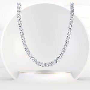 15.00Ct Lab Grown Diamond Tennis Necklace in 14k White Gold for $4070